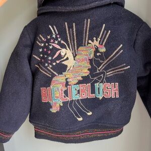 Billieblush Navy Unicorn Sequin coat + skirt